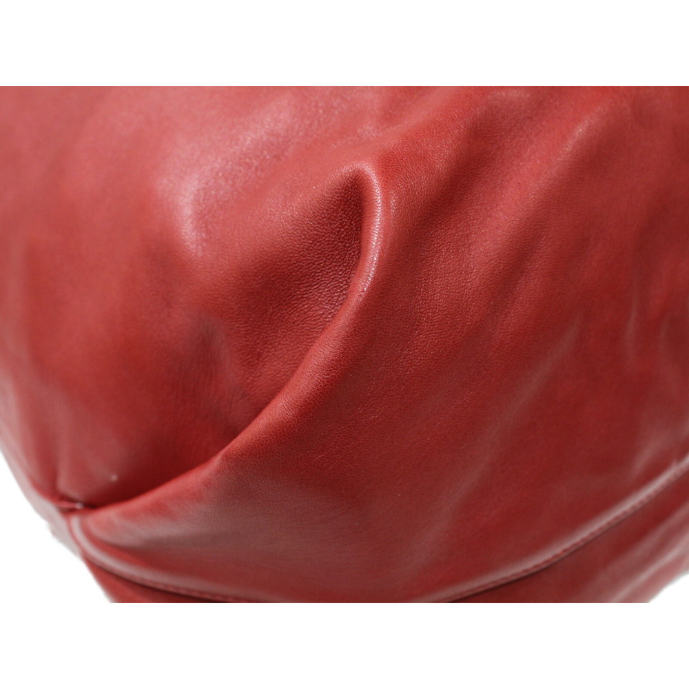 SAINT LAURENT Teddy Leather Red Shoulder Bag Pouch - Picture 5 of 7